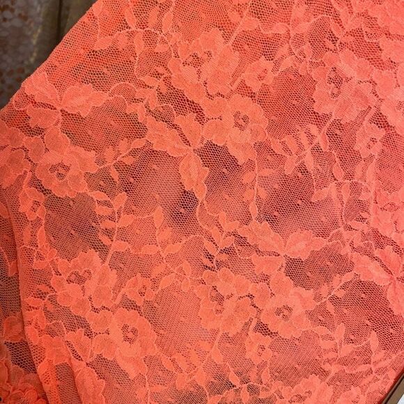 SKIMS Neon Bright Orange Stretch Lace Sheer Bodysuit 4X NWT - Picture 6 of 9